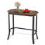 Table de bout étroite avec grain de bois rustique et structure en acier stable