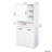 Laundry Cabinet With Tilt-Out Hamper - Doors, Shelf, Multiple Storage, Freestanding, White, Adjustable Freestanding Doors Hamper, ,