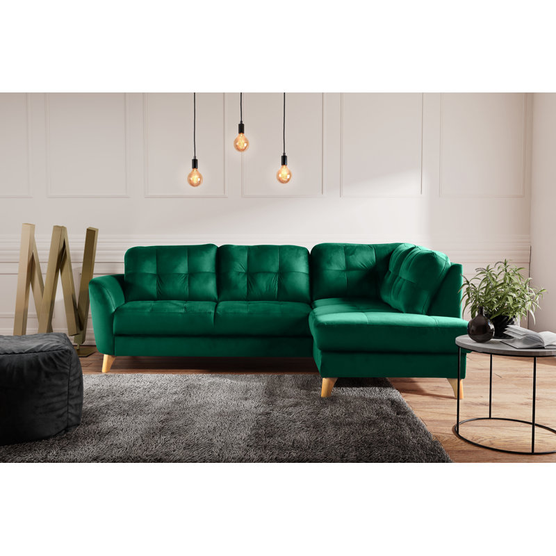 Hunnewell Sleeper Corner Sofa, Right Hand Facing, Emerald