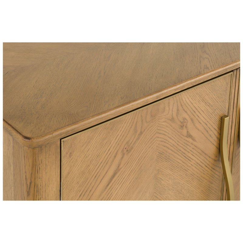 Maxwell 80'' W Solid Wood Credenza, Sunlit Oak