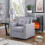 Fauteuil convertible en lin gris clair 33,25 po Zaira