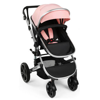 Convertible Baby Stroller for Travel, Folding High Landscape Infant Carriage,Pink