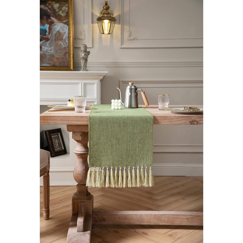 Chemin de table Burlap, Green
