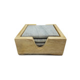 Square 4 Piece Coaster Set With Holder