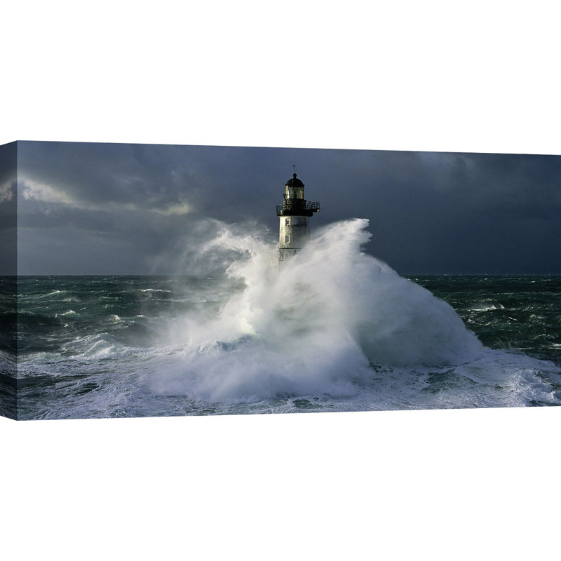Phare D'Ar-Men by Jean Guichard - Wrapped Canvas Print, 35cm H x 70cm W x 4cm D