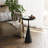 Modern Round Pedestal End Table With Raised Edge Tray Top