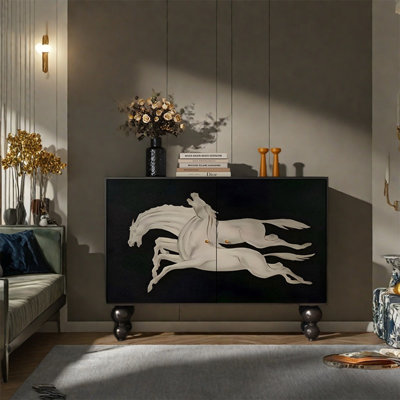 Storage Decorative Cabinet with Pine Frame