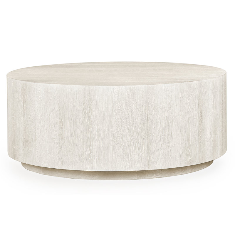 Layne 42" Round Coffee Table Natural, White Wash