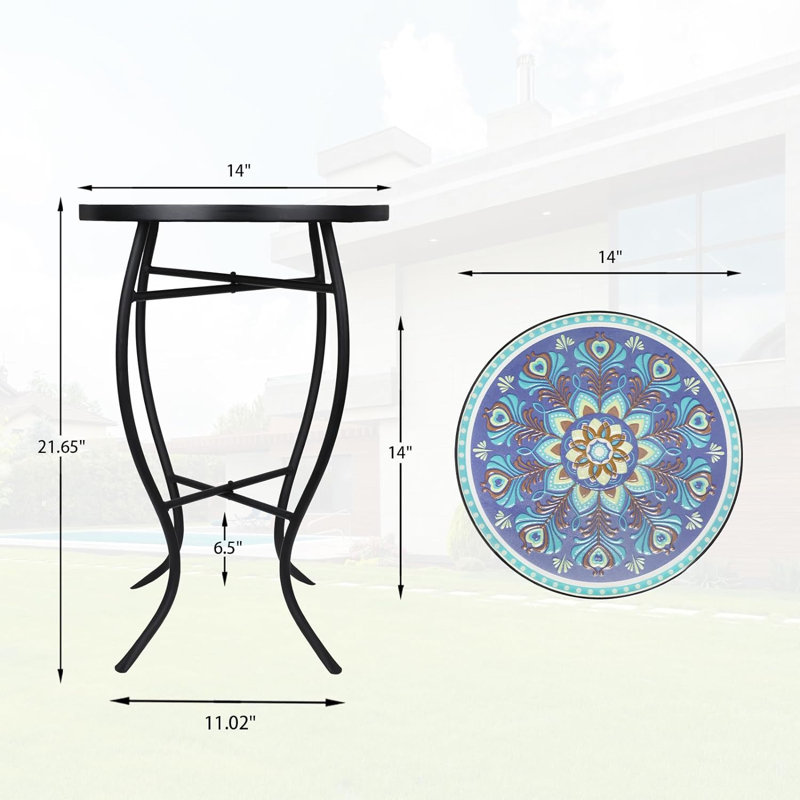 Table d'appoint d'extérieur 21,65 po Domiano