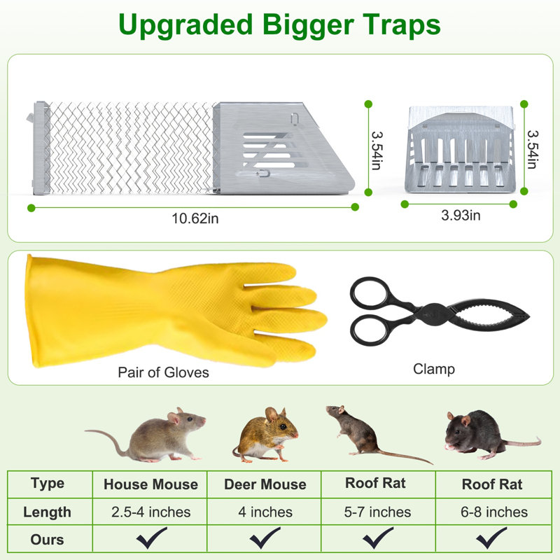 Cage à piège à souris 10,62x3,93x3,54po Humane