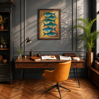 Five Fish Study Botanical - Framed Print
