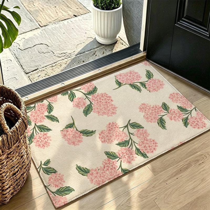 Tapis d'entrée à motif floral doux de 47 po x 31 po