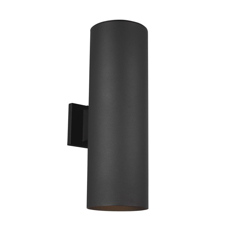 Applique murale d'extérieur à 2 ampoules Dylan, H 18,25 po x l 6 po x P 6 po, Noir, Non