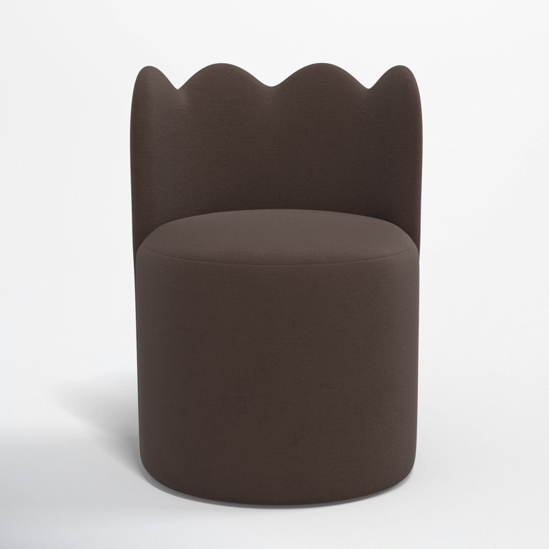 Wavy Back Dining Chair, Classic Chocolate Velvet