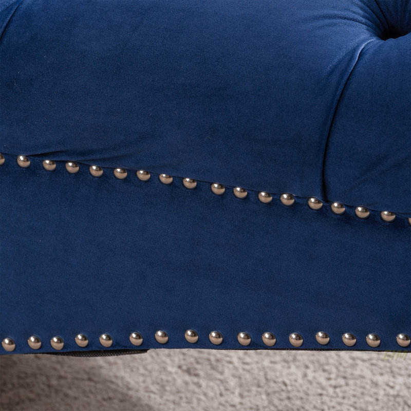 Chaise longue sans accoudoirs touffetée, Noir