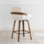 Tabouret de comptoir pivotant 26 po avec dossier enveloppé en bois cintré à finition noyer-1295572921-1295572920