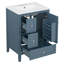 Ensemble de meuble-lavabo autoportant 24 po avec lavabo en céramique intégré, portes et tiroirs à fermeture en douceur, tiroir de rangement inférieur et support de porte intérieure 24 po-129764426-129764424
