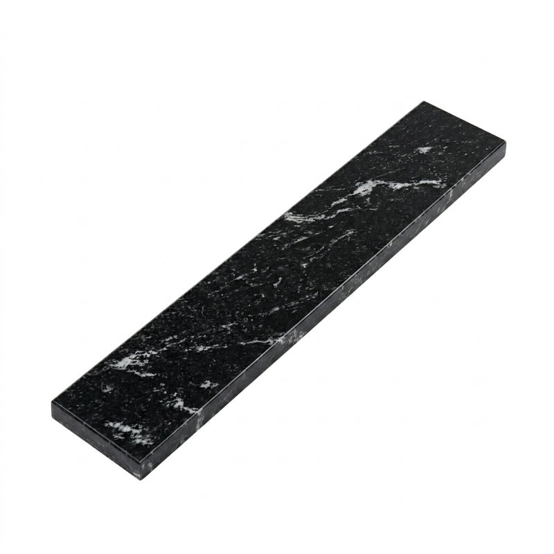 Crédence latérale en granit naturel noir tonnerre, 54 cm L x 10 cm H x 2 cm Épaisseur, Tonnerre noir