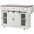 58" Farmhouse Kitchen Island With Storage, Sliding Barn Door & Metal Grid Side Door, Rolling Kitchen Island On 5 Wheels With Spice Rack, Glass Holders,Island Table With Drop Leaf-1702540894
