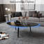 Jaymie Oval Coffee Table Mid Century Modern for Living Room, Centre Table, Solid Wood Coffee Table. 33.85'' L x 18.9'' W x 12.4'' H-1943547583