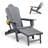 Adirondack Folding Recliner With Retractable Footrest, HDPE Weather-Resistant Recliner.-306348756