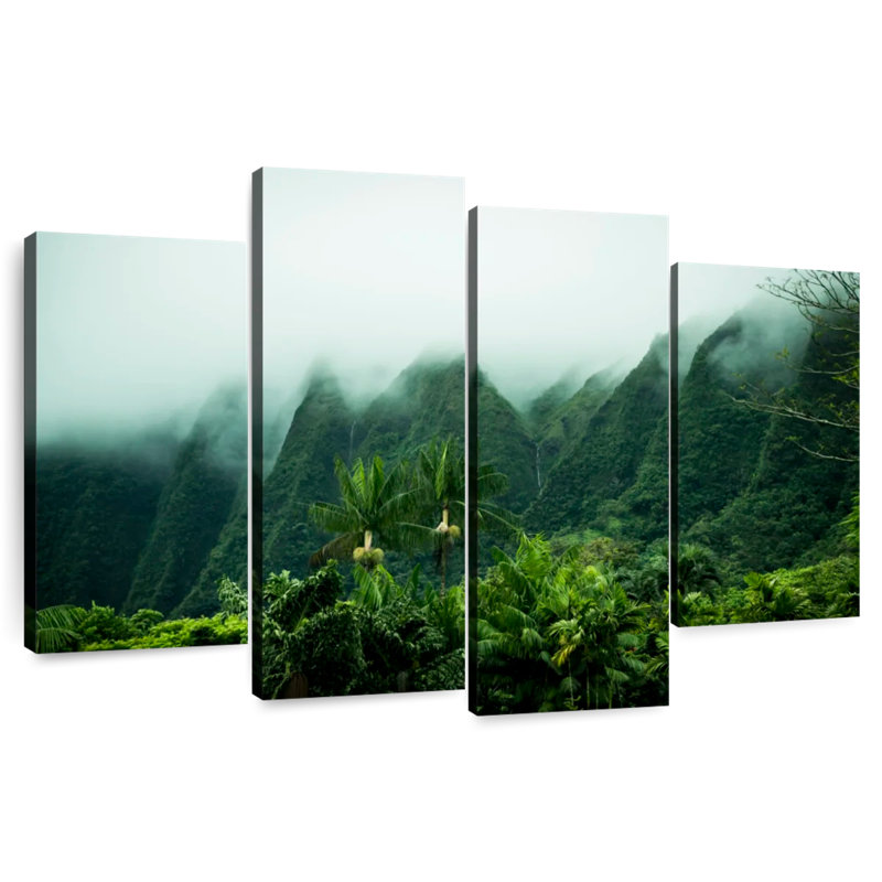 Paysage Alvord brumeux Kaneohe, H 32 po x l 52 po