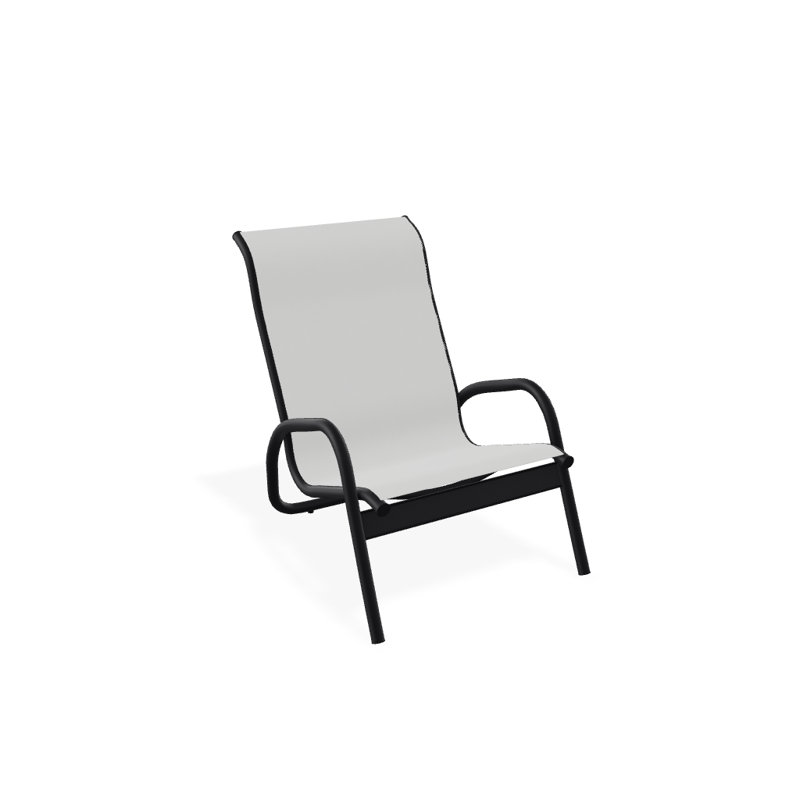 Beach Chair, White 6D Sunbrella®, Textured Black