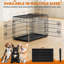 Foldable Metal Wire Dog Cage with Divider-101093293