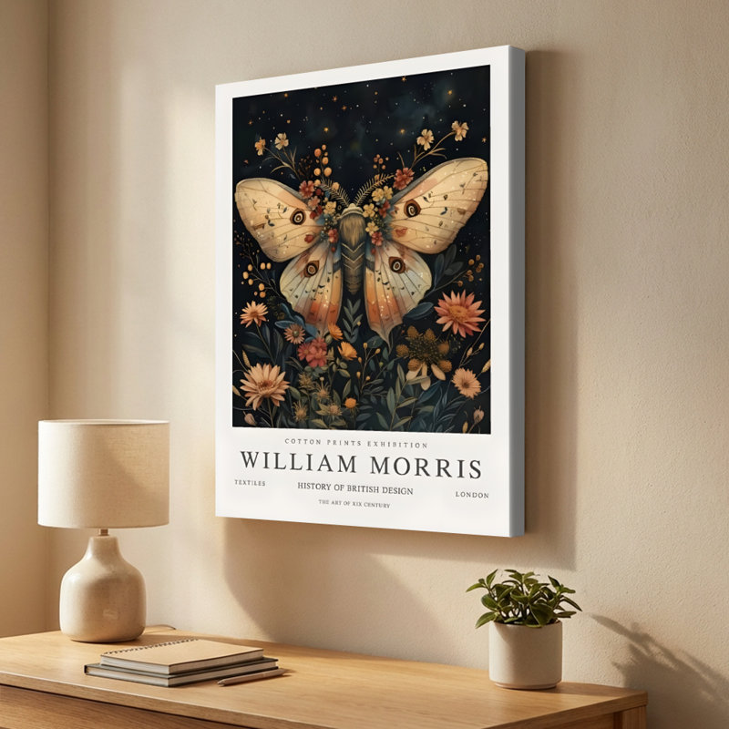 Impression sur toile «Floral Butterfly Blooms» d'inspiration victorienne