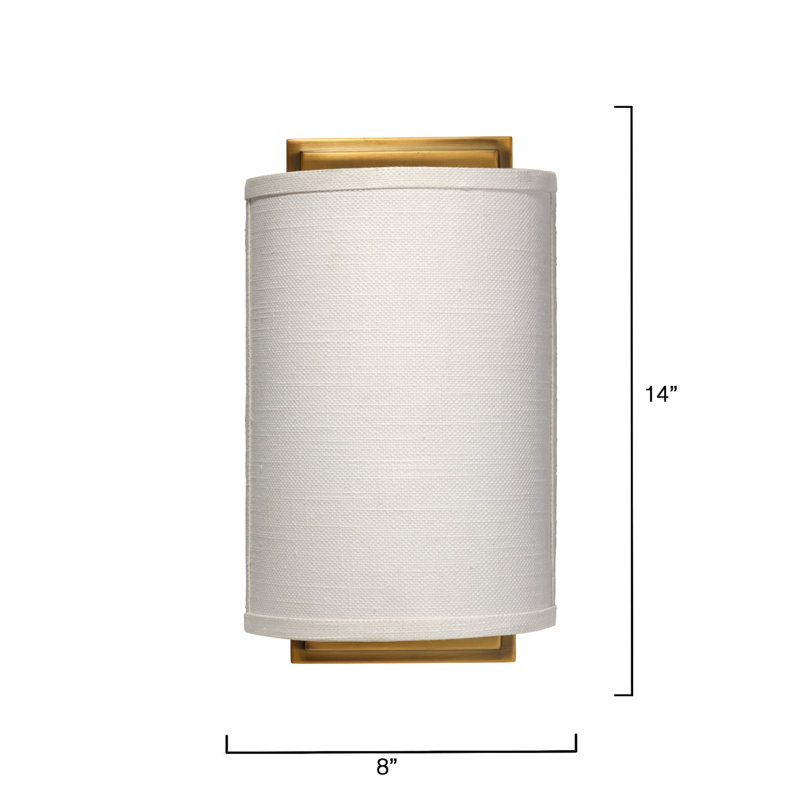 Riley Raffia 1-Light Wall Sconce, White