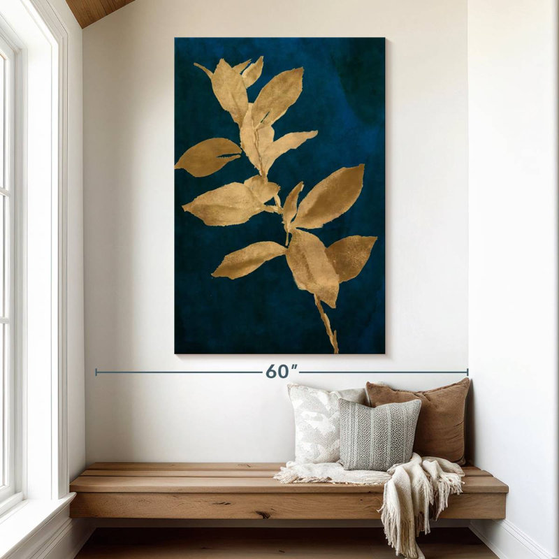 Feuilles d'or IV, H 51 po x l 34 po