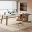 Bureau de direction en L avec classeur de 55 pouces, grand poste de travail moderne avec tablettes de rangement et tiroirs pour le bureau personnel