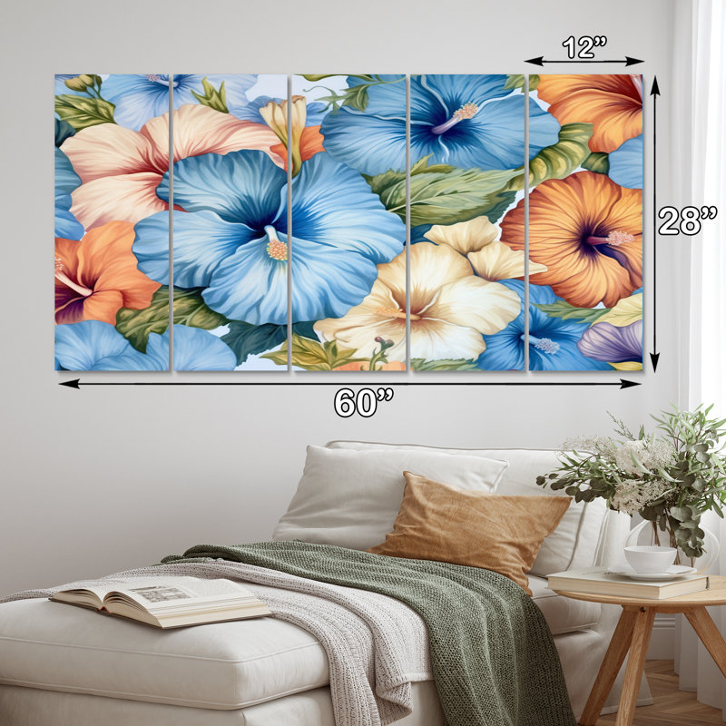 Coastal Plants & Flowers Wall Decor on Metal