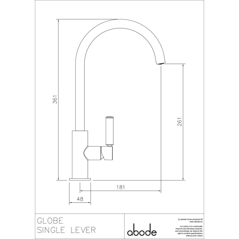 Abode Designs Globe Kitchen Faucet, Matte Black