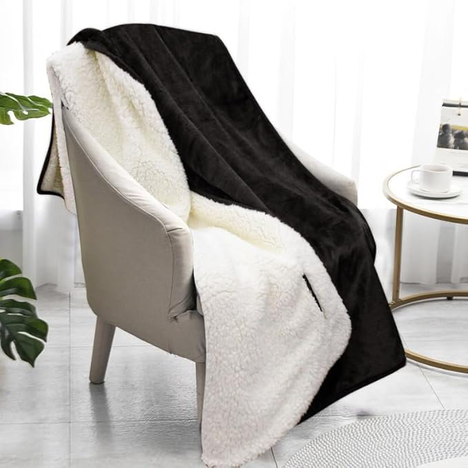 Veyo Throw Blanket, Black, 150cm W x 200cm L