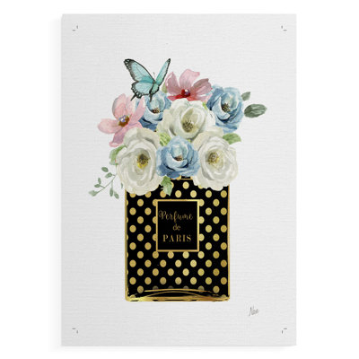 Parfum floral à pois - impression sur toile seulement - NON-CADRE