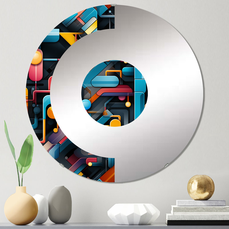 Hilvan - Miroir mural demi-cercle, 31,4 po x 31,4 po