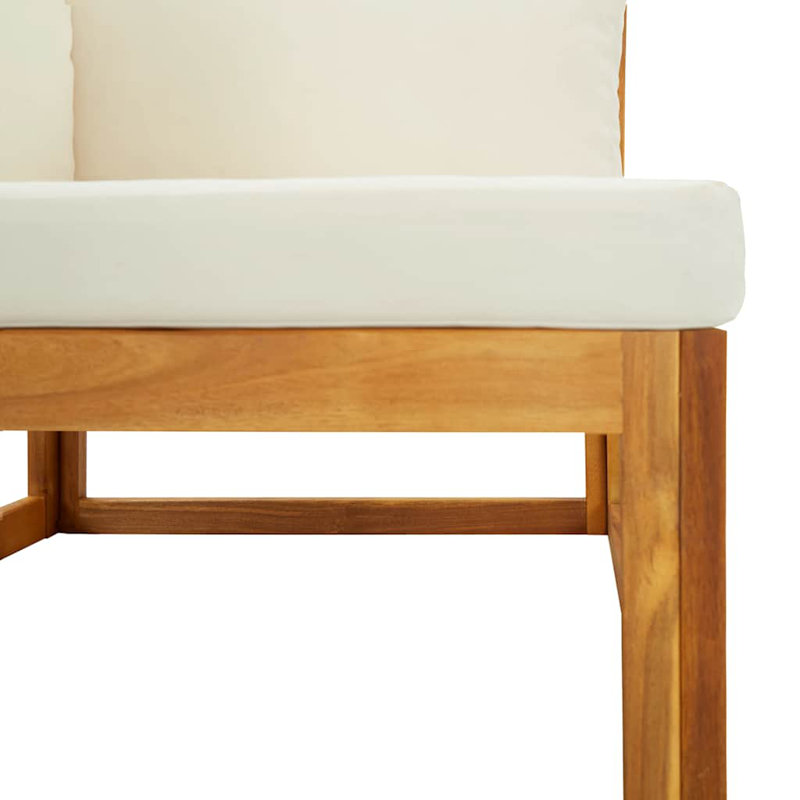 Chaise de patio avec coussins Gallardo, Crème