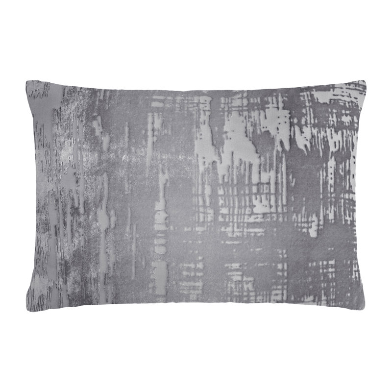 Brush Stroke Lumbar Pillow Cover & Insert, Silver, 14" H x 20" W
