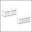 Base de console de style rustique avec portes coulissantes, détails en métal, tablettes de rangement ouvertes multiples, façade en X, finition chêne foncé-150562134