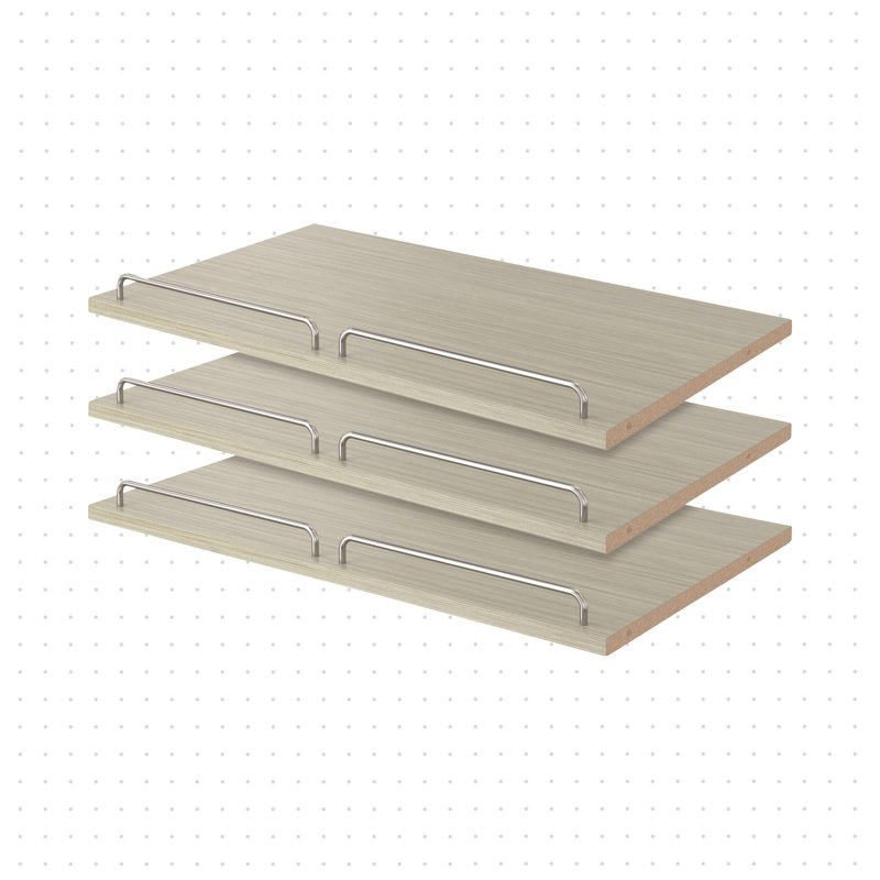 Tablettes l 24 po Grid, Gris patiné