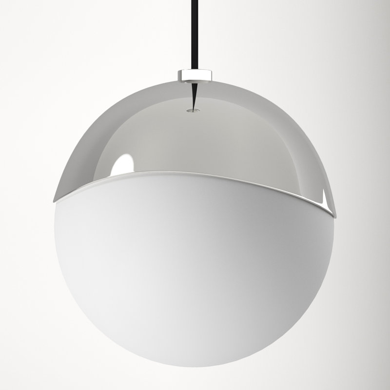 Polished Nickel Frosted Glass Globe Pendant Light
