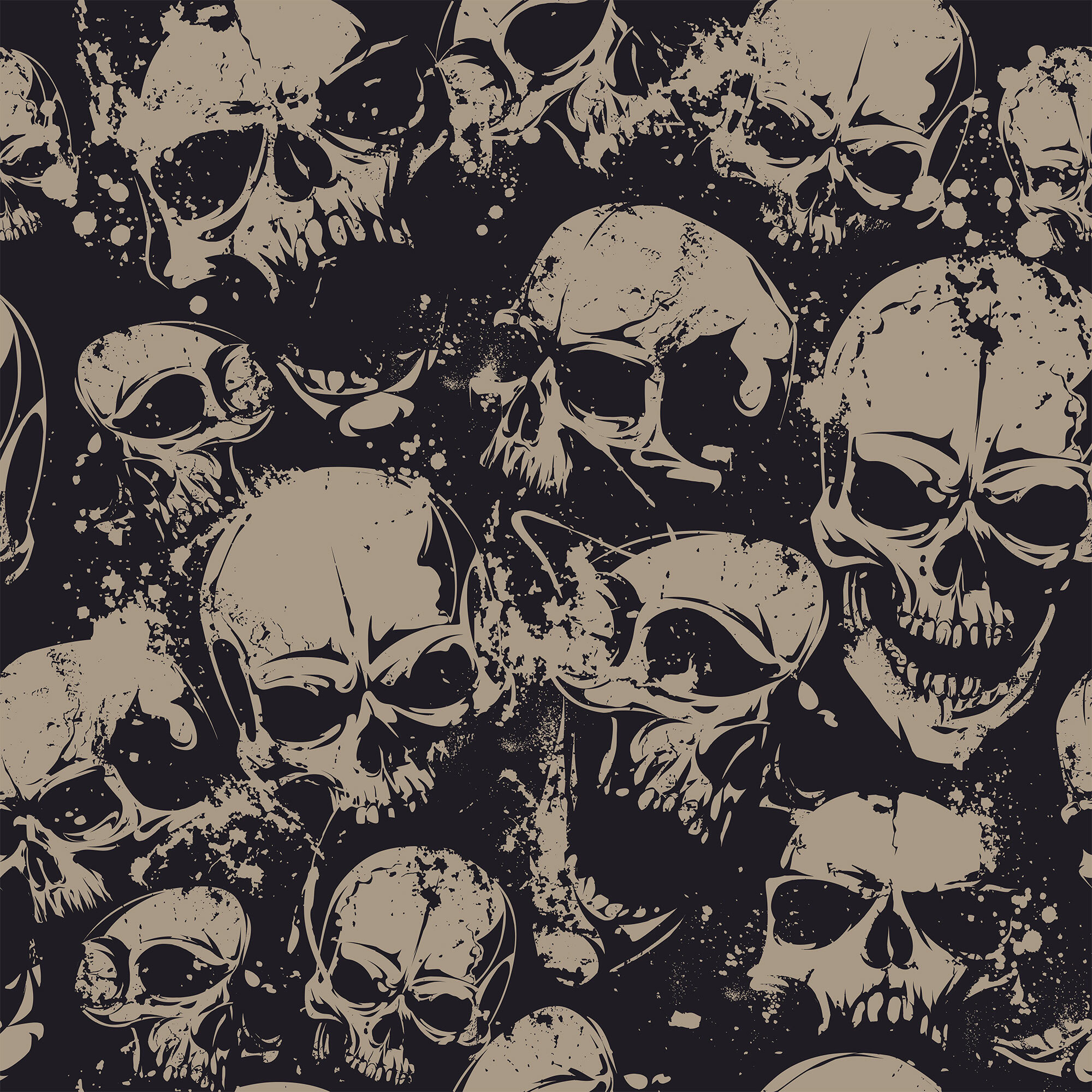 Skull Wallpaper Fabric, Wallpaper and Home Decor | Spoonflower