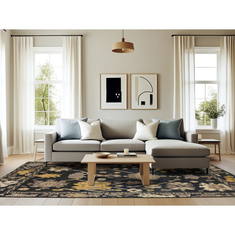 Adarian Abstract Indoor Rug, Rectangle 6' x 9'