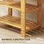 HOMCOM 3-Tier Bamboo Shoe Bench with 2 Shelves for Entryway-2029106453-2029106455