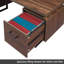  Bureau à domicile avec tiroirs, table d'écriture 59 po avec rangement pour dossiers suspendus, bureau de travail, noyer