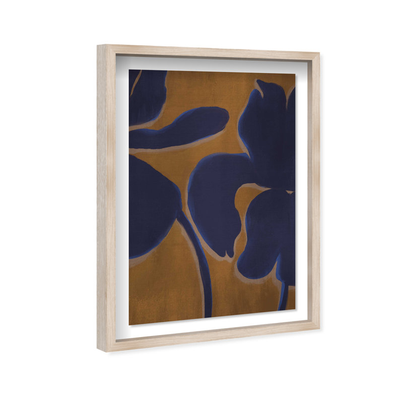 Blue in Bloom II Framed Graphic Art, 55.5" H x 37.5" W, Blonde Frame