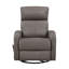 Fauteuil inclinable oscillant 1pc avec revêtement pivotant en cuir moka et meubles de salon-1241573334