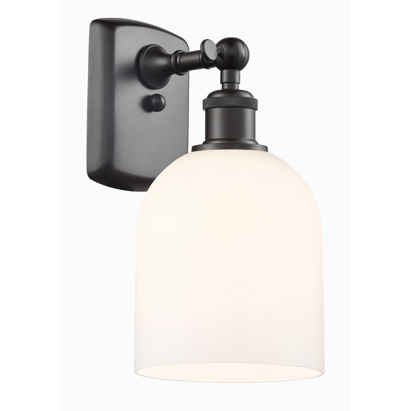 Anacaren Steel Armed Sconce, Glossy White, Oil Rubbed Bronze