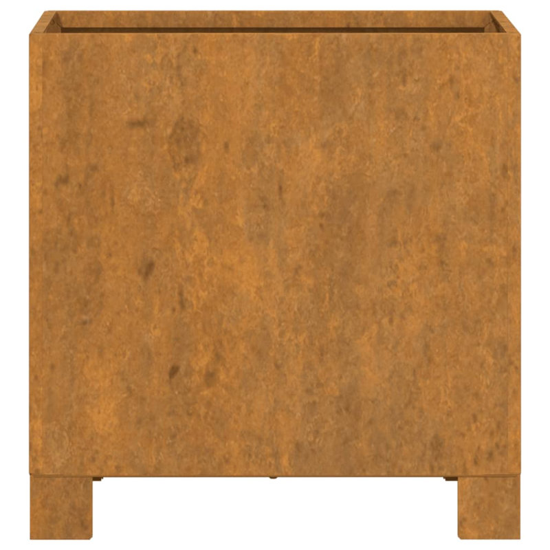 Planter with Legs Rusty Corten Steel, 33cm H x 30cm W x 32cm D